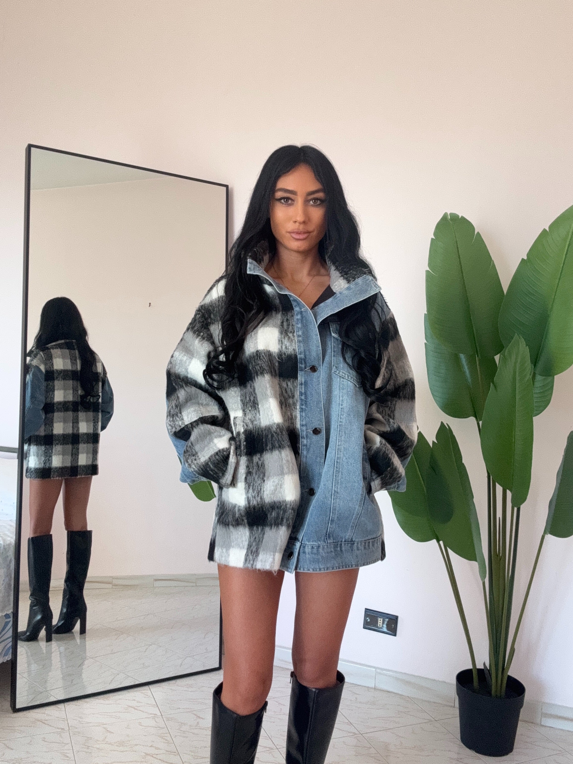 Giacca Denim Contrasto