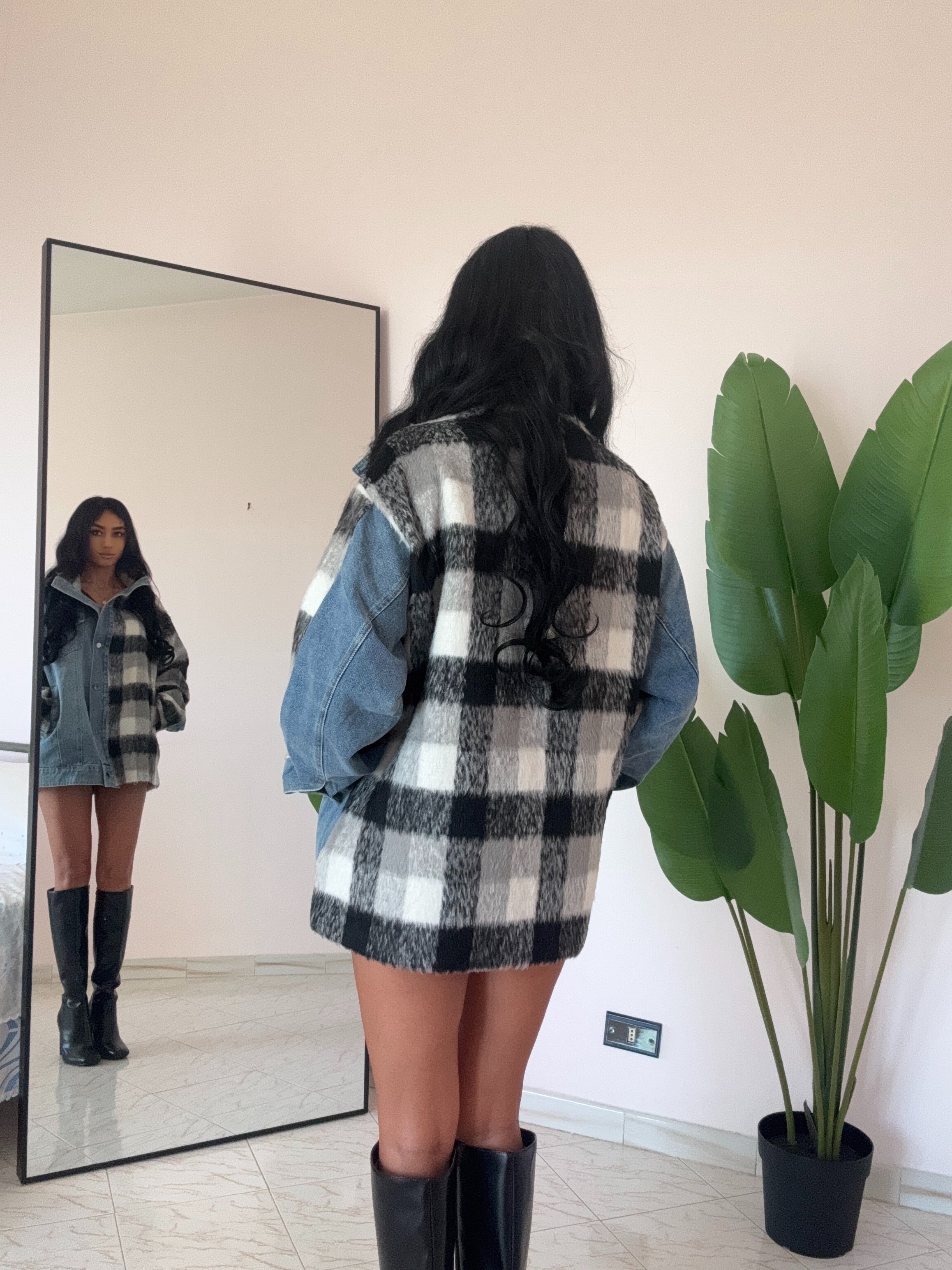 Giacca Denim Contrasto