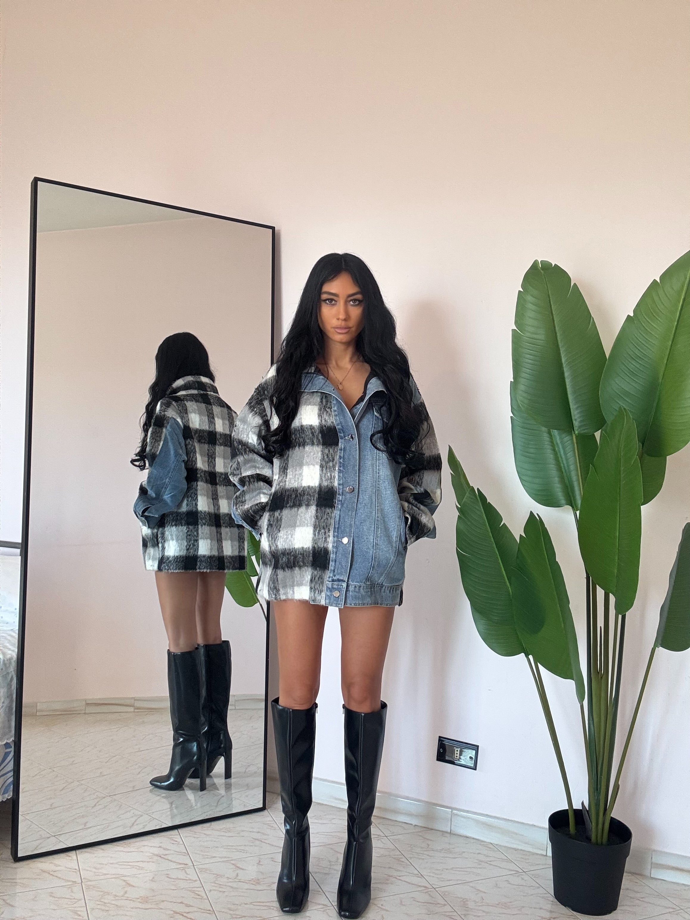 Giacca Denim Contrasto